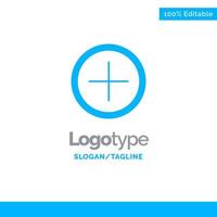 Interface Plus User Blue Solid Logo Template Place for Tagline vector