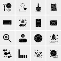 16 iconos de negocios universales vector ilustración de icono creativo para usar en proyectos relacionados con la web y dispositivos móviles