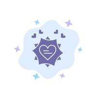 Love Card Valentine Heart Blue Icon on Abstract Cloud Background vector