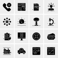 16 iconos de negocios universales vector ilustración de icono creativo para usar en proyectos relacionados con la web y dispositivos móviles