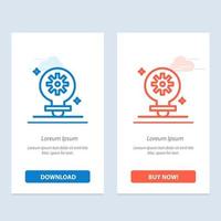 Bulb Light Setting Gear  Blue and Red Download and Buy Now web Widget Card Template vector