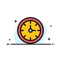 reloj despertador cronómetro tiempo negocio línea plana lleno icono vector banner plantilla