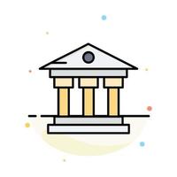 Bank Building Money Service Abstract Flat Color Icon Template vector