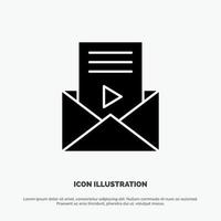 Mail Message Sms Video Player solid Glyph Icon vector