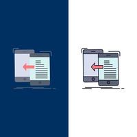 data transfer mobile management Move Flat Color Icon Vector