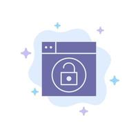 Web Design Lock Unlock Blue Icon on Abstract Cloud Background vector