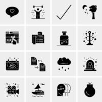 16 iconos de negocios universales vector ilustración de icono creativo para usar en proyectos relacionados con la web y dispositivos móviles