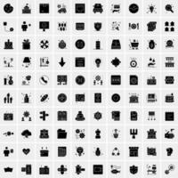 Set of 100 Universal Solid Icons vector