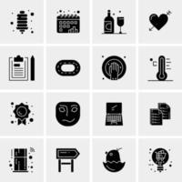 16 iconos de negocios universales vector ilustración de icono creativo para usar en proyectos relacionados con la web y dispositivos móviles