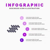 ladrillos reparación azulejo bloque construcción sólido icono infografía 5 pasos presentación antecedentes vector