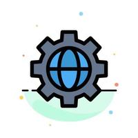 Gear Setting Globe Abstract Flat Color Icon Template vector