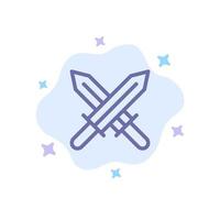 Sword Ireland Swords Blue Icon on Abstract Cloud Background vector
