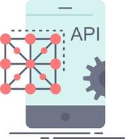 Api Application coding Development Mobile Flat Color Icon Vector