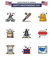 9 Creative USA Icons Modern Independence Signs and 4th July Symbols of launcher usa usa handbag shop Editable USA Day Vector Design Elements