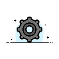 Gear Setting Cogs  Business Flat Line Filled Icon Vector Banner Template