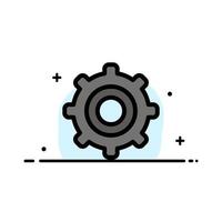 Gear Setting Cogs  Business Flat Line Filled Icon Vector Banner Template