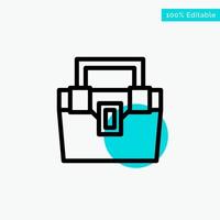 Bag Box Construction Material Toolkit turquoise highlight circle point Vector icon