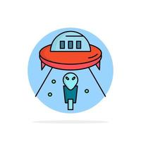 alien space ufo spaceship mars Flat Color Icon Vector