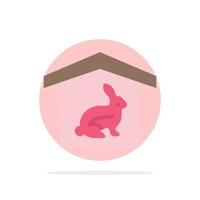 House Rabbit Easter Nature Abstract Circle Background Flat color Icon vector