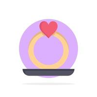 Ring Heart Proposal Abstract Circle Background Flat color Icon vector