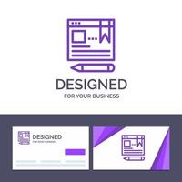 Creative Business Card and Logo template Browser Text Pen Education Vector Illustration