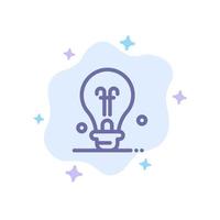 Bulb Education Idea Blue Icon on Abstract Cloud Background vector