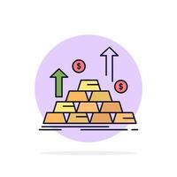 gold coin cash money growth Flat Color Icon Vector
