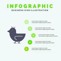 pato ganso cisne primavera sólido icono infografía 5 pasos presentación antecedentes vector