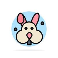 Bunny Easter Rabbit Abstract Circle Background Flat color Icon vector