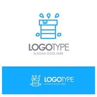 Bag Dry Miscellaneous Resistant Water Blue Outline Logo Place for Tagline vector