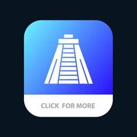 Chichen Itza Landmark Monument Mobile App Icon Design vector
