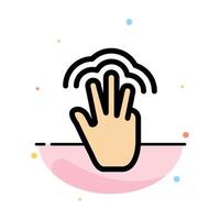 Fingers Gestures Hand Interface Multiple Touch Abstract Flat Color Icon Template vector