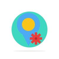 Location Map Settings Abstract Circle Background Flat color Icon vector