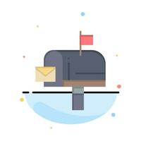 Mail Box Message Email Abstract Flat Color Icon Template vector