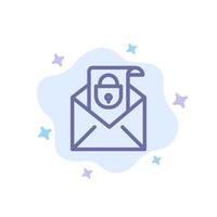 Mail Email Message Security Blue Icon on Abstract Cloud Background vector