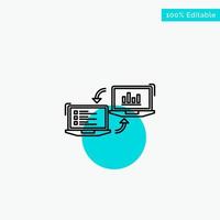 Exchange Business Completers Connection Data Information turquoise highlight circle point Vector icon