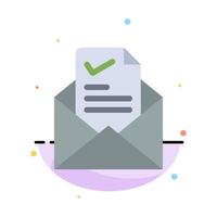 Mail Email Job Tick Good Abstract Flat Color Icon Template vector