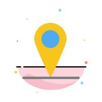 Location Map Interface Abstract Flat Color Icon Template vector