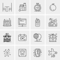 16 Universal Business Icons Vector Creative Icon Illustration to use in web and Mobile Related project