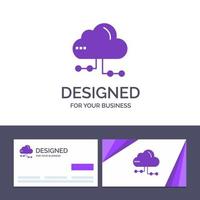 Creative Business Card and Logo template Cloud Share Computing Network Vector Illustration