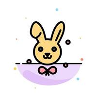 Bunny Easter Rabbit Abstract Flat Color Icon Template vector