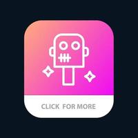 Space Suit Robot Mobile App Button Android and IOS Line Version vector