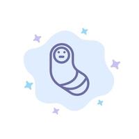 bebé recién nacido recién nacido icono azul sobre fondo de nube abstracta vector