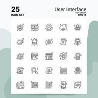 25 User Interface Icon Set 100 Editable EPS 10 Files Business Logo Concept Ideas Line icon design vector