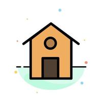 Home House Building Abstract Flat Color Icon Template vector