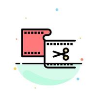 Clip Cut Edit Editing Movie Abstract Flat Color Icon Template vector