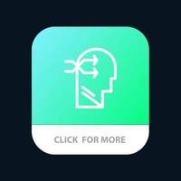 Mental hang Head Brian Thinking Mobile App Button Android and IOS Line Version vector