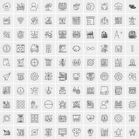 Pack of 100 Universal Line Icons for Mobile and Web vector