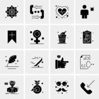 16 iconos de negocios universales vector ilustración de icono creativo para usar en proyectos relacionados con la web y dispositivos móviles