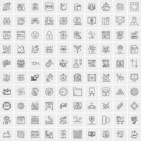 paquete de 100 iconos de líneas universales para móviles y web vector